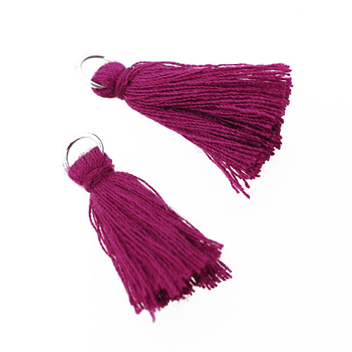 Tassel with eyelet / berry / 25mm