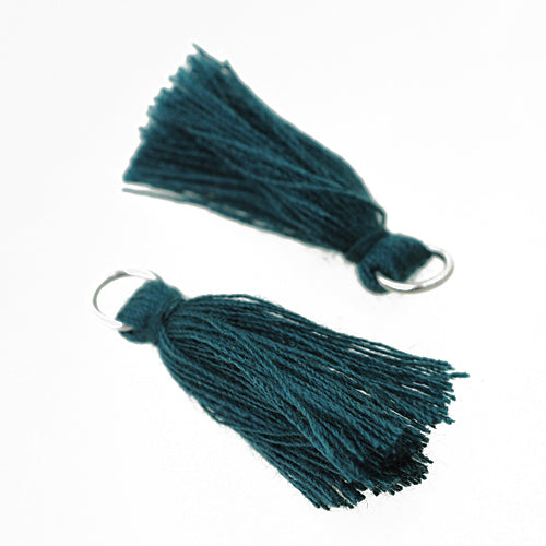 Tassel / tassel with eyelet / dark green / 25mm