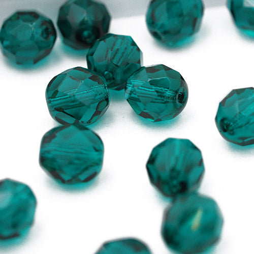 Preciosa cut glass bead / blue zircon / Ø 8 mm