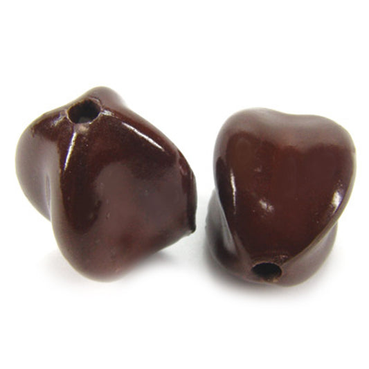 Porcelain bead brown / 30 mm