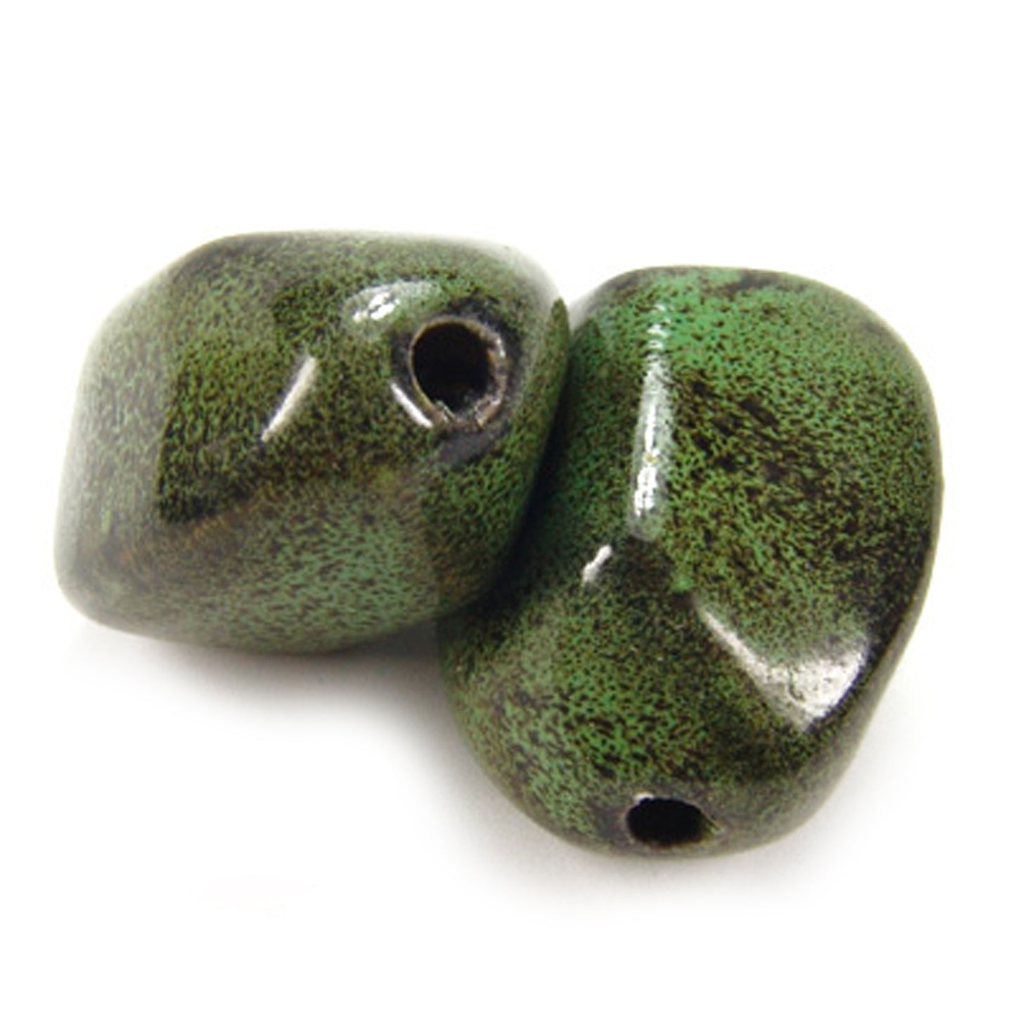 Porzellan Perle grün / 30 mm