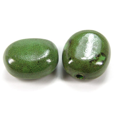 Porzellan Perle grün / 28 mm