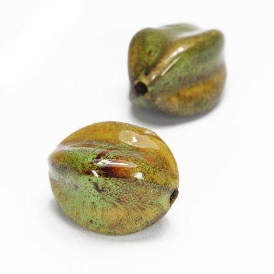 Porzellan Perle grün / 30 mm