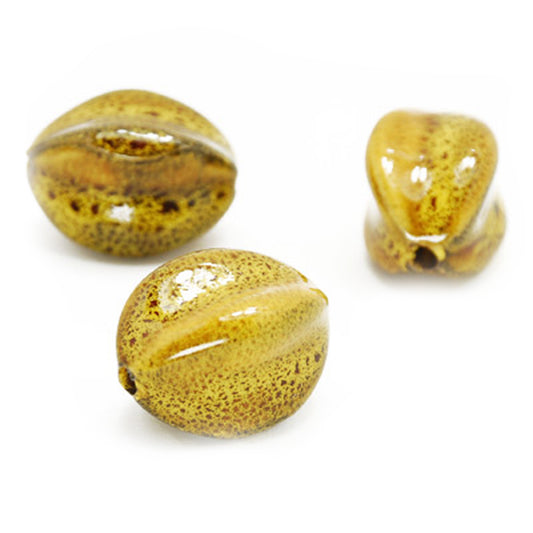 Porzellan Perle gelb / 30 mm