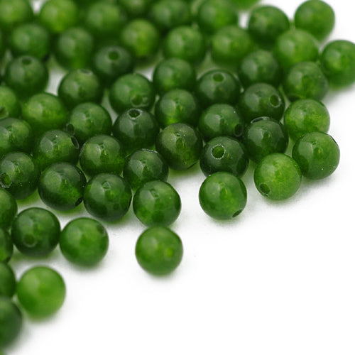 Jade dark green gemstone / Ø 4mm