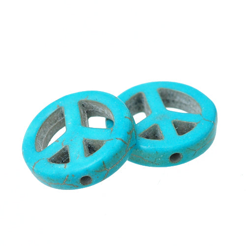 Howlite Peace gemstone turquoise / Ø 12mm