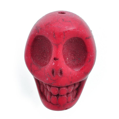 XL skull red / howlite gemstone / 45 mm