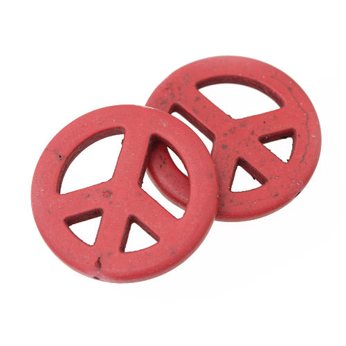 Peace red / howlite gemstone / Ø 35 mm