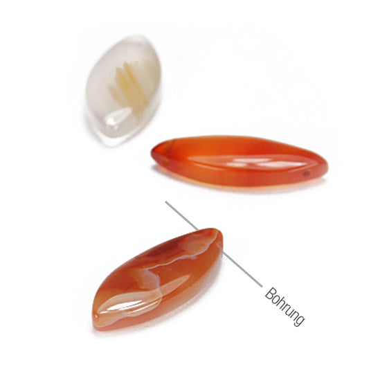 Carnelian teardrop gemstone / 30mm