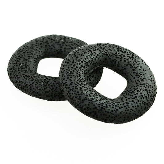 Lava gemstone donut black / Ø 45mm