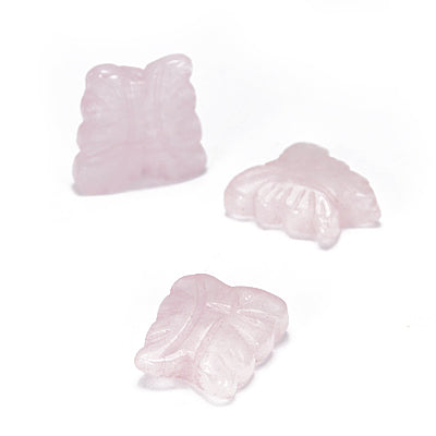 Butterfly / rose quartz gemstone / Ø 14 mm