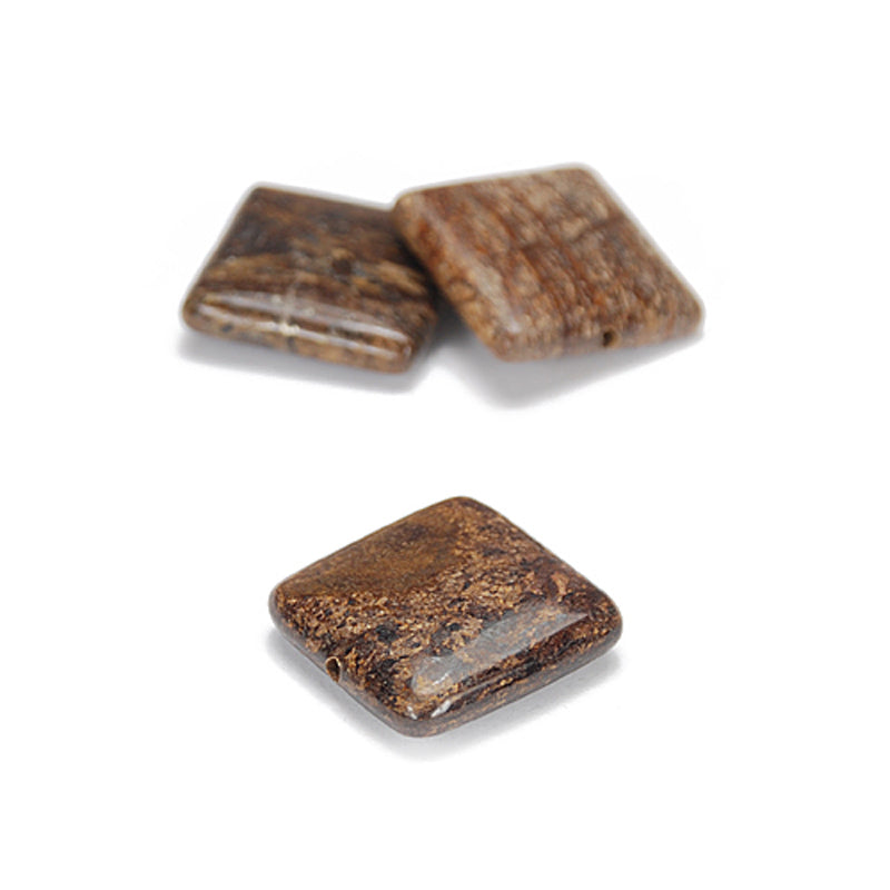 Bronzit square gem / Ø 24 mm