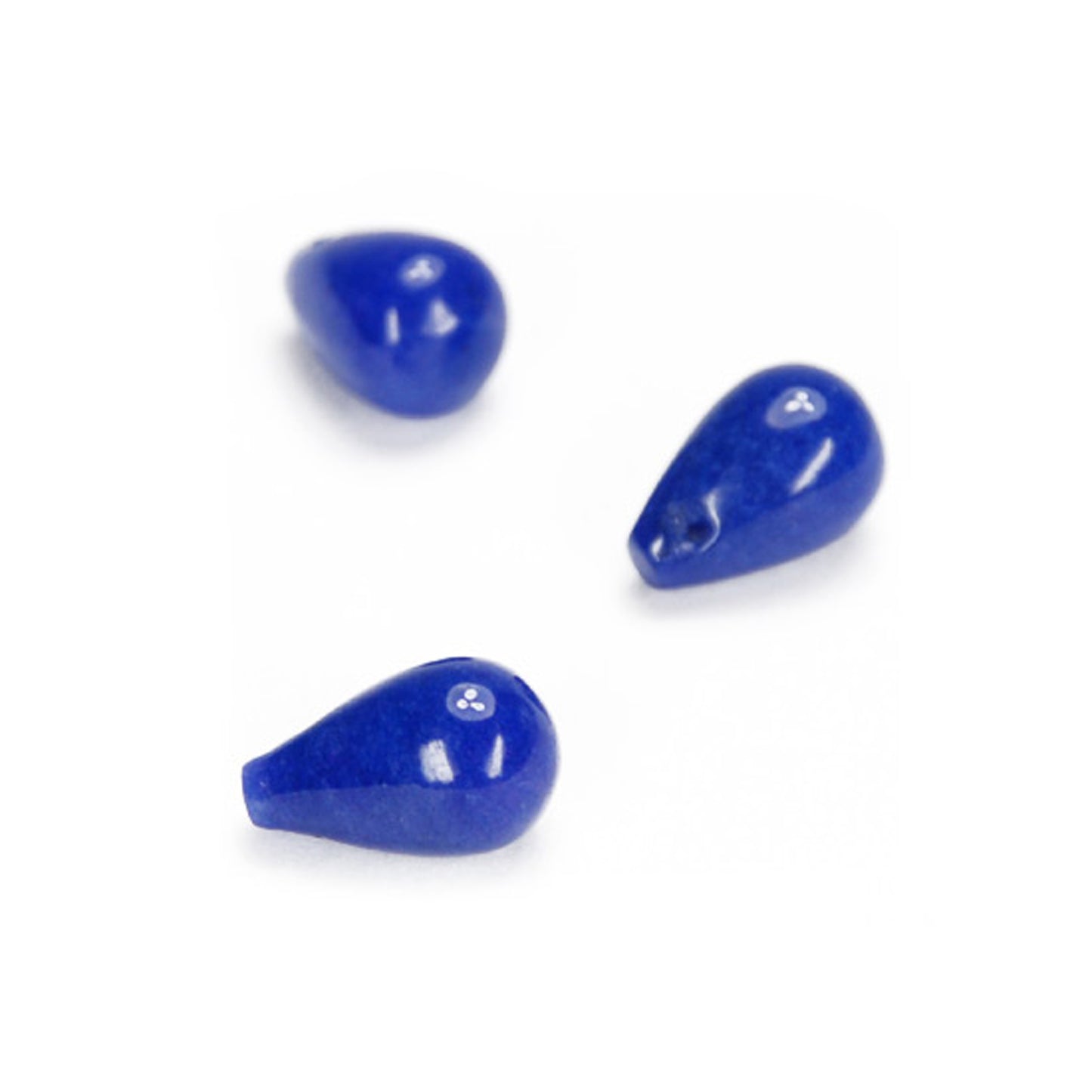 Jade Edelstein Tropfen blau / 12 mm