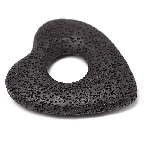 Lava stone heart black / 50 mm