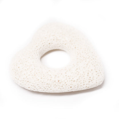 Lava stone heart white / 50 mm