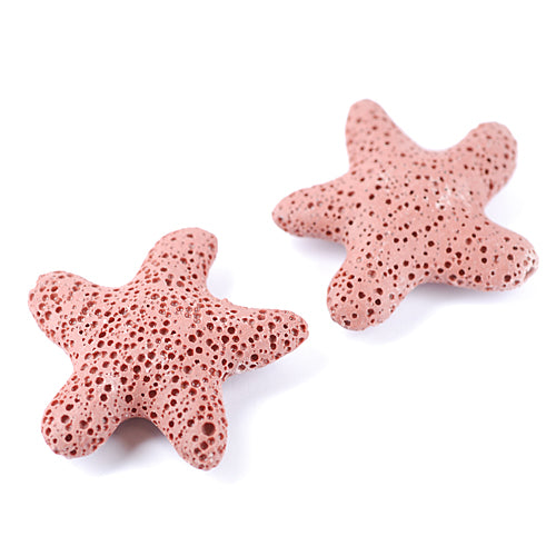 Lava stone starfish dusky pink / 40 mm