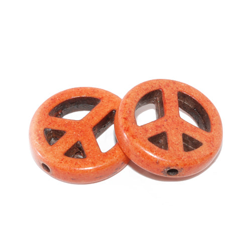 Howlite Peace gemstone orange / Ø 12 mm