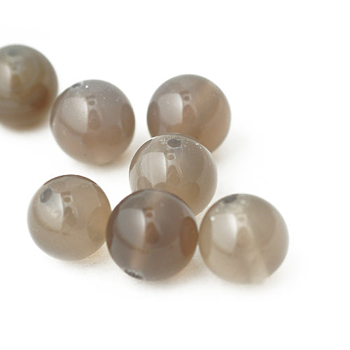 Gray agate gemstone / Ø 10 mm