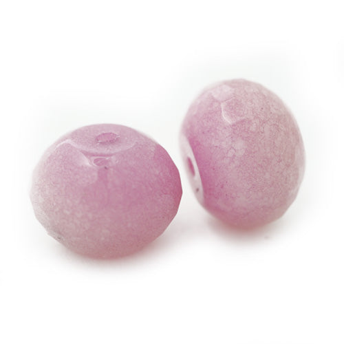 Jade Gemstone Briolette faceted dusky pink / Ø 18 mm