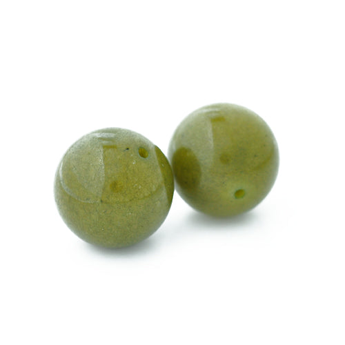 Jade gemstone ball olive / Ø 16 mm