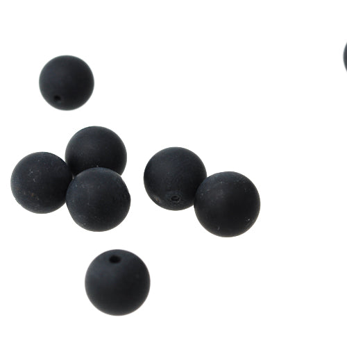 Agate gemstone ball black matt / Ø 10 mm