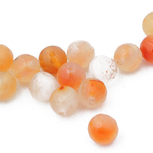Agate gemstone ball faceted apricot / Ø 8 mm