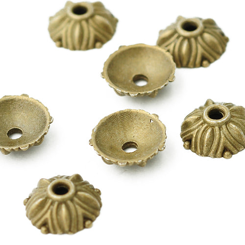 Bead cap / brass / Ø 10 mm