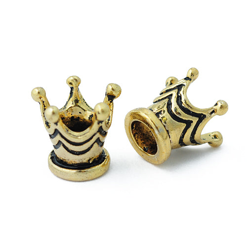 Crown large hole / old gold / 12 mm