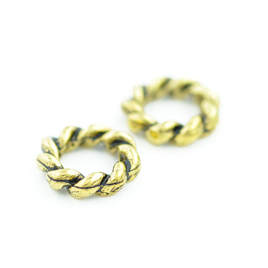 Cord ring solid / gold colored / Ø 12 mm