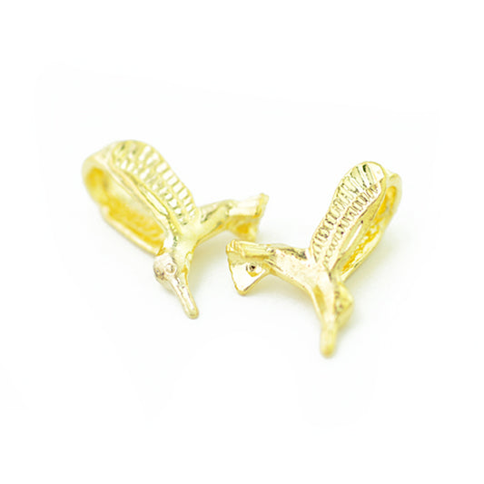 Hummingbird pendant / gold colored / 20 mm
