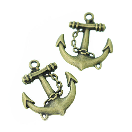 Anchor pendant / brass colored / 30 mm