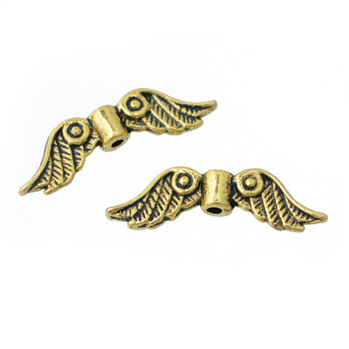 Angel wings / old gold / 23x7mm