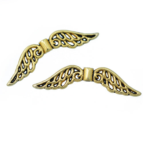 Angel wings / gold colored / 32x7mm
