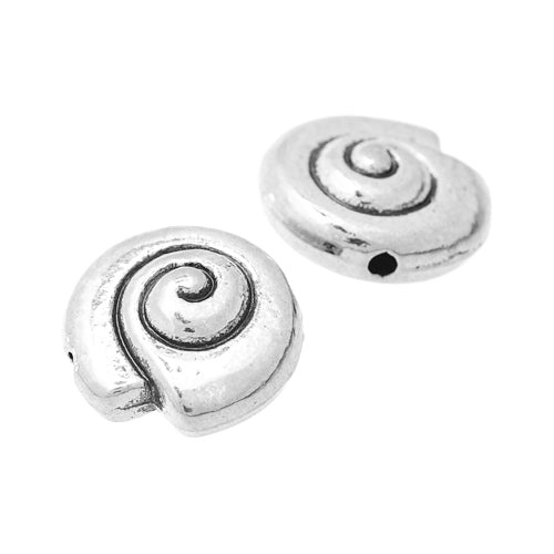 Nautilus snail / silver colored / 14 mm