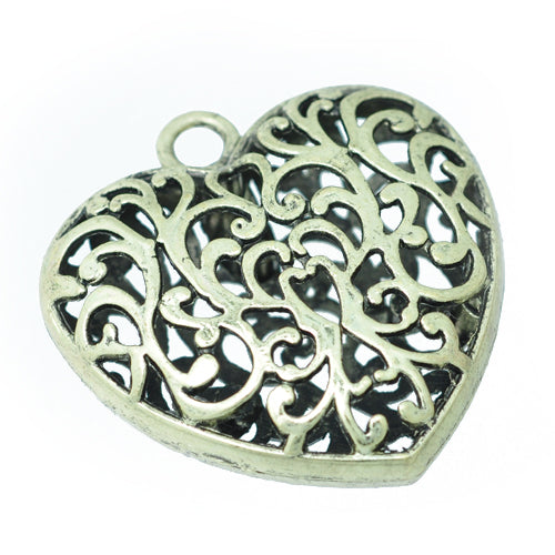 Heart pendant / brass colored / 36 mm