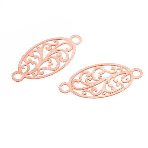 Filigree flower connector / rose gold colored / 22 mm