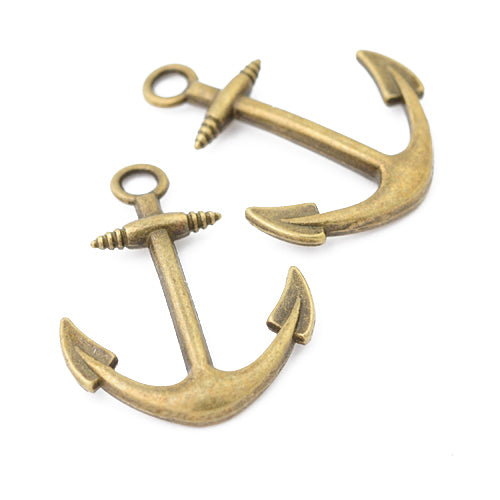 XL anchor pendant / brass colored / 32 mm