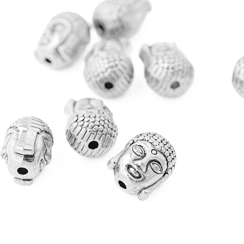 Buddha head / silver colored / 12mm