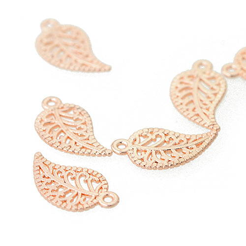 Leaf pendant / rose gold colored / 16 mm