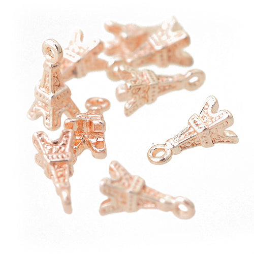 Mini Eiffel Tower pendant / rose gold colored / 10 mm