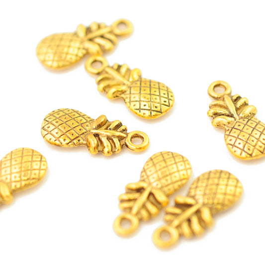 Pineapple pendant / gold colored / 20 mm