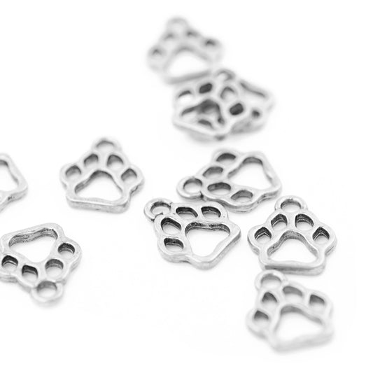 Paw Pendant / silver colored / 14 mm