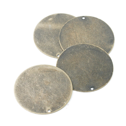 XL Plättchen Anhänger / messingfarben / Ø 34 mm