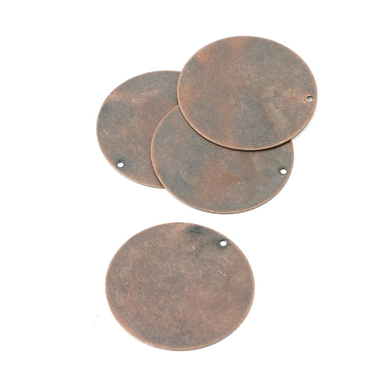 XL Plättchen Anhänger / kupferfarben / Ø 34 mm