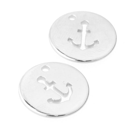 XL anchor pendant / silver colored / Ø 23 mm