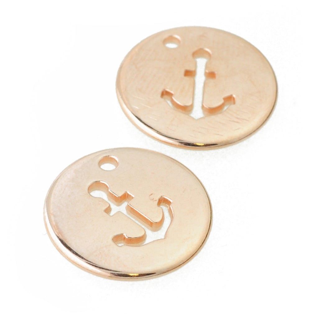 XL anchor pendant / rose gold colored / Ø 23 mm