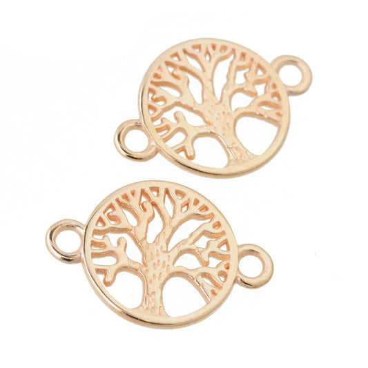 Tree of life connector / rose gold colored / Ø 16 mm