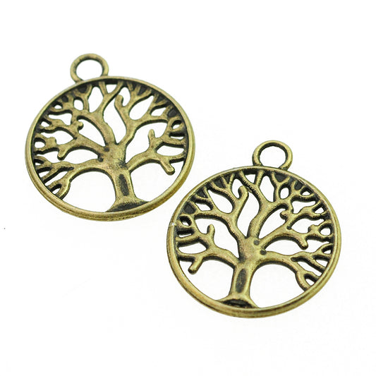 Tree of Life Pendant / brass colored / Ø 20 mm