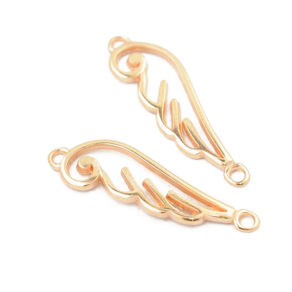Wing connector / rose gold colored / 20mm