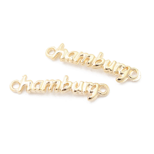 Hamburg connector / gold colored / 30mm